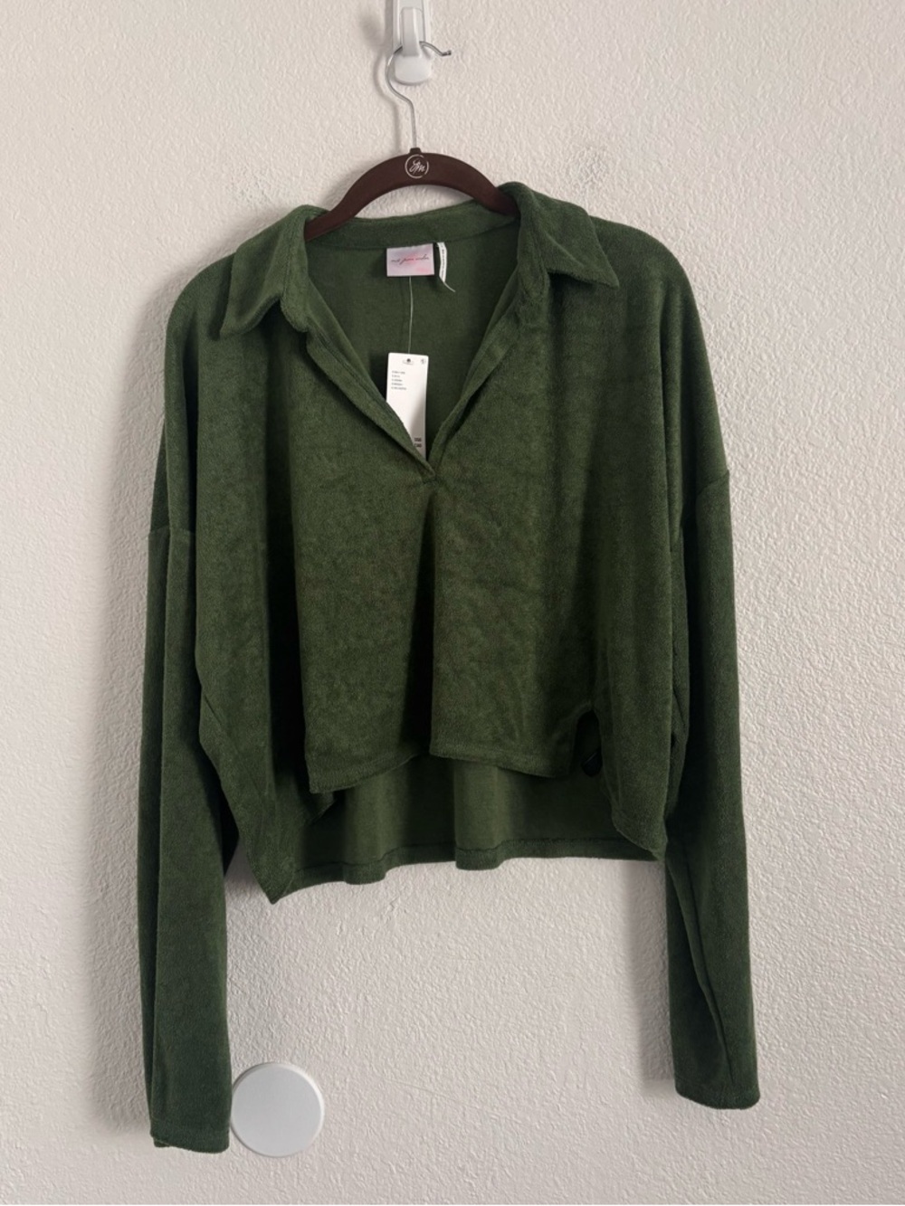 NWT Out From Under Urban Outfitters Size Large Green Gabbie Cropped Top - Picture 2 of 6